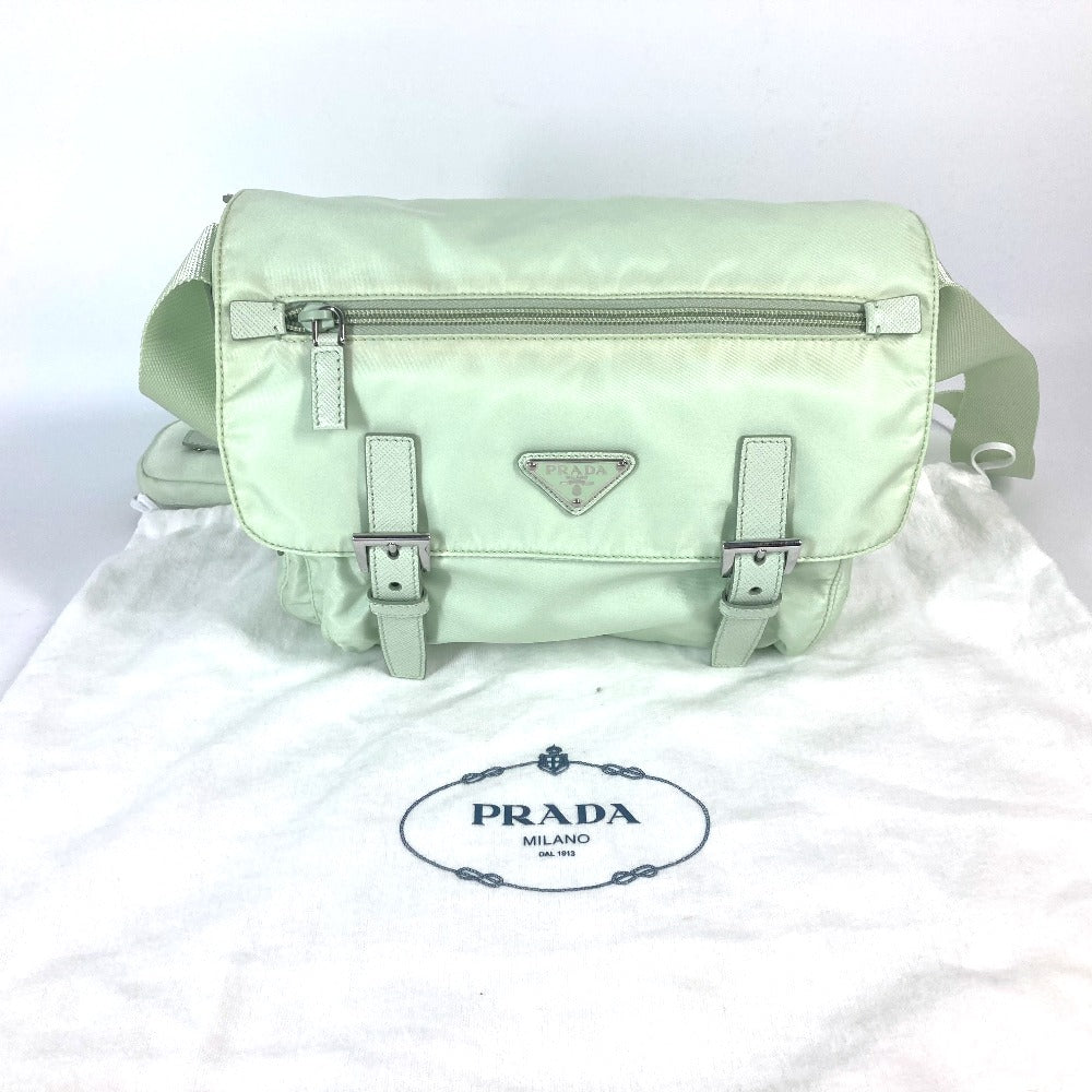 PRADA 1BD953 トライアングルロゴ 三角ロゴ プレート Re-Nylon 斜め掛け 肩掛け カバン ポーチ付き ショルダーバッグ ナイロン レディース ACQUA アクア グリーン - brandshop-reference