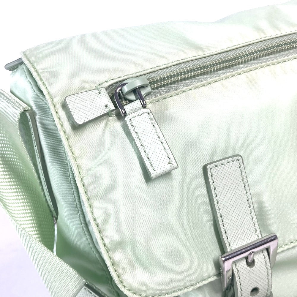 PRADA 1BD953 トライアングルロゴ 三角ロゴ プレート Re-Nylon 斜め掛け 肩掛け カバン ポーチ付き ショルダーバッグ ナイロン レディース ACQUA アクア グリーン - brandshop-reference