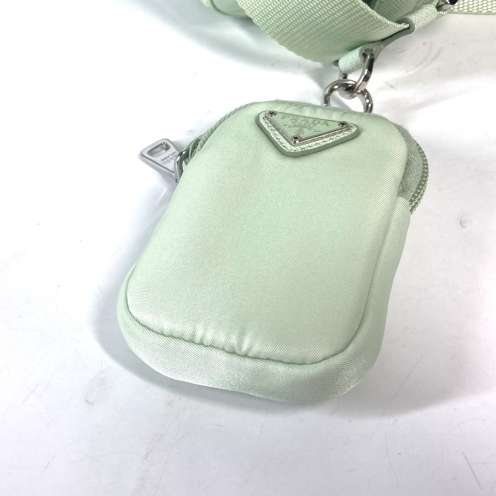 PRADA 1BD953 トライアングルロゴ 三角ロゴ プレート Re-Nylon 斜め掛け 肩掛け カバン ポーチ付き ショルダーバッグ ナイロン レディース ACQUA アクア グリーン - brandshop-reference