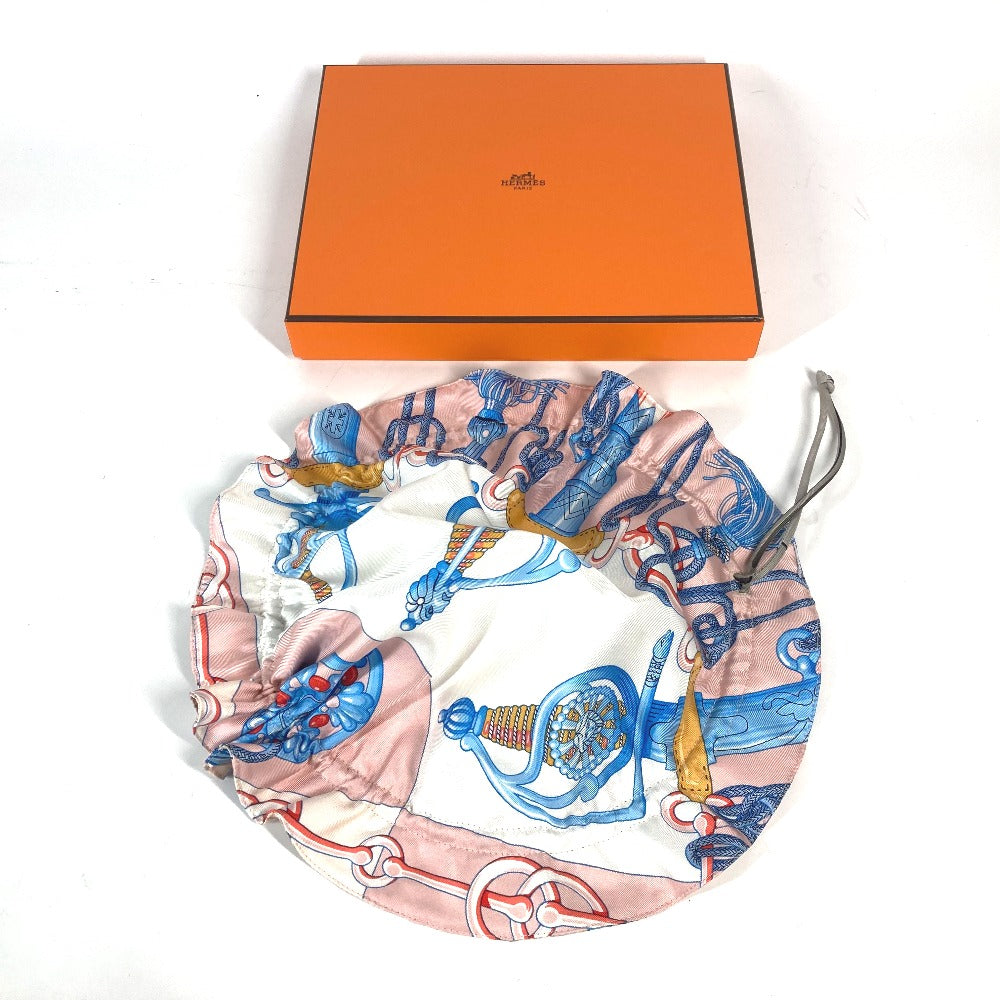 HERMES 巾着ポーチ プティアッシュ petith コインポーチ リバーシブル ポーチ シルク レディース ピンク - brandshop-reference