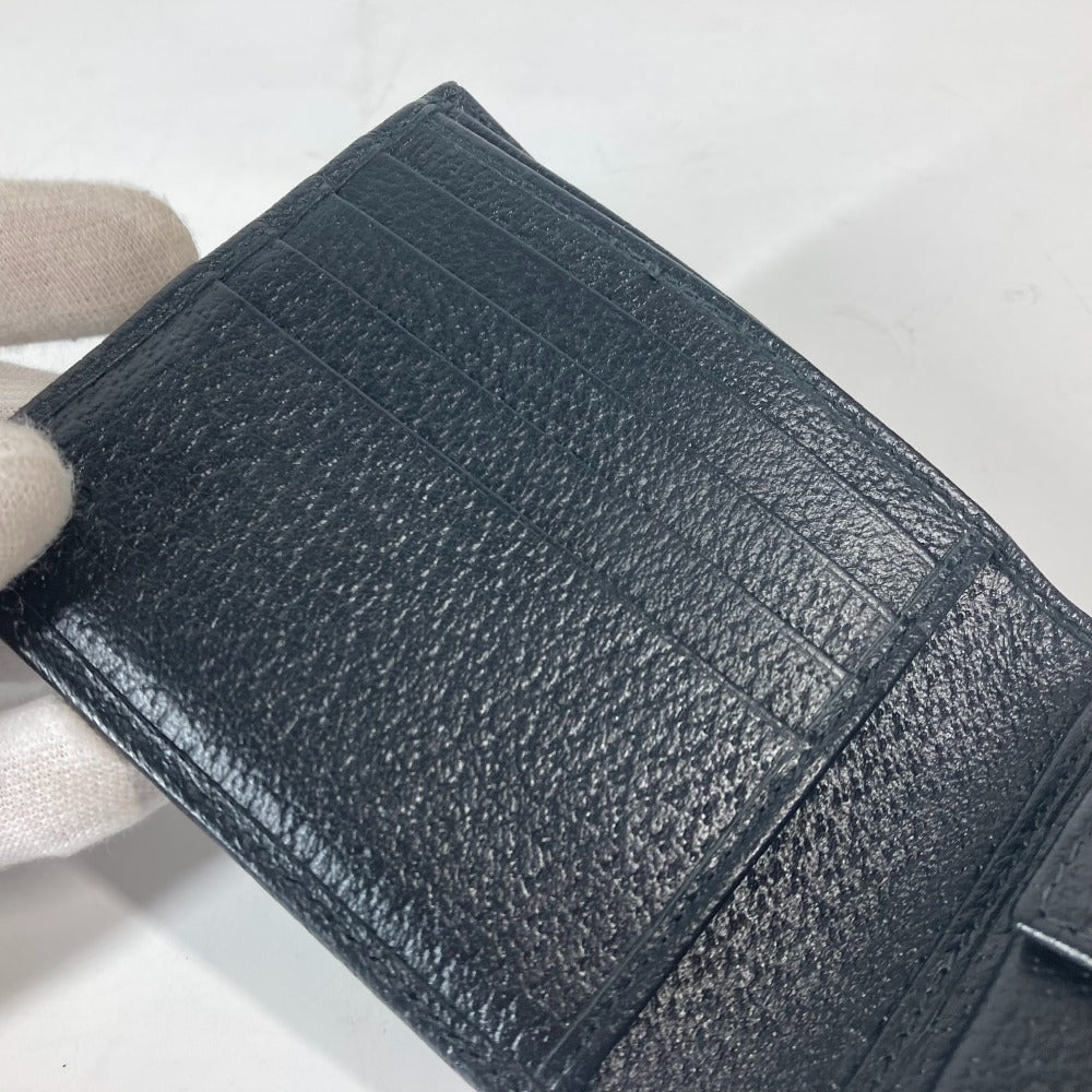 GUCCI 700464 ミニウォレット ホースビット コンパクトウォレット 2つ折り財布 レザー メンズ ブラック