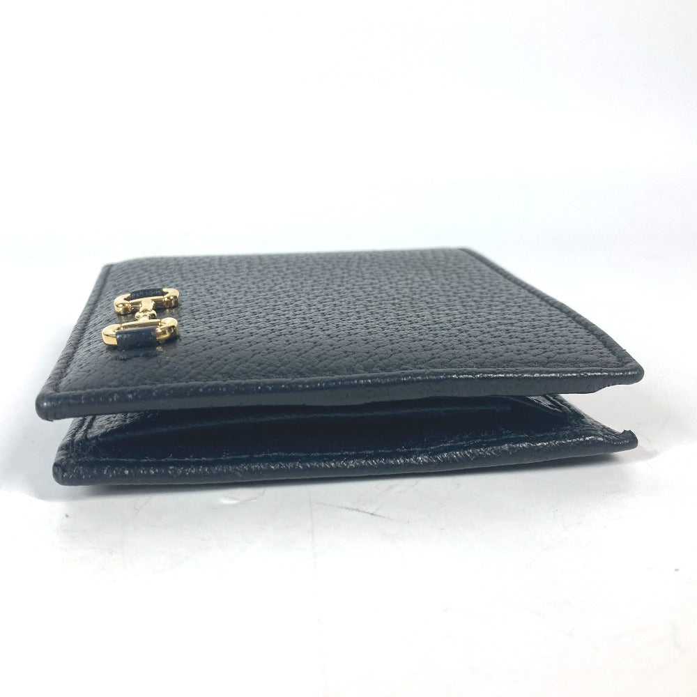 GUCCI 700464 ミニウォレット ホースビット コンパクトウォレット 2つ折り財布 レザー メンズ ブラック