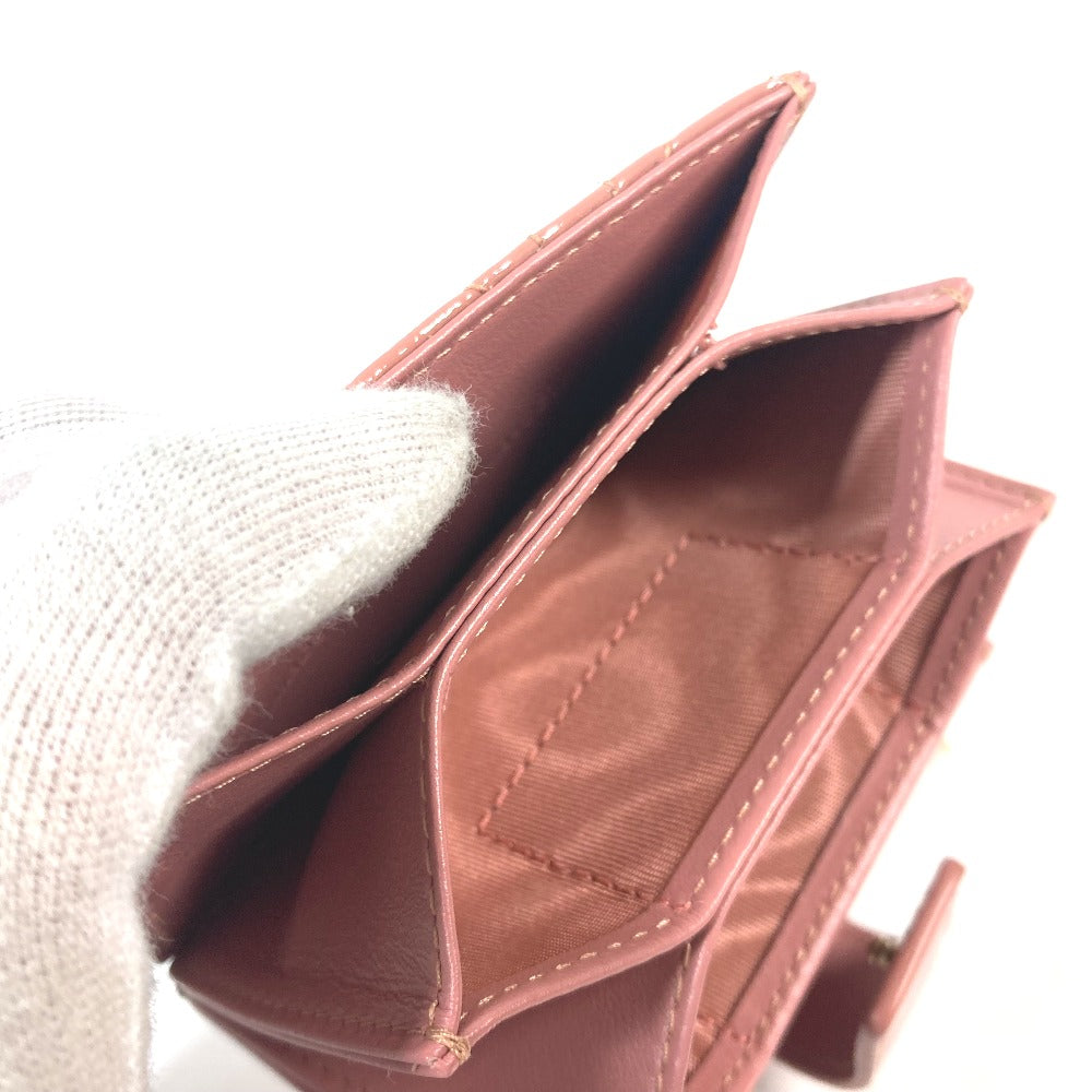 Dior カナージュ ロゴチャーム レディディオール 名刺入れ パスケース アコーディオン エナメル カードケース パテントレザー レディース ピンク - brandshop-reference