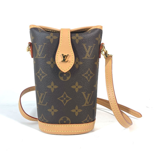 LOUIS VUITTON M80874 モノグラム フォールド ミー ポーチ 斜め掛け 肩掛け ポシェット ショルダーバッグ モノグラムキャンバス レディース ブラウン