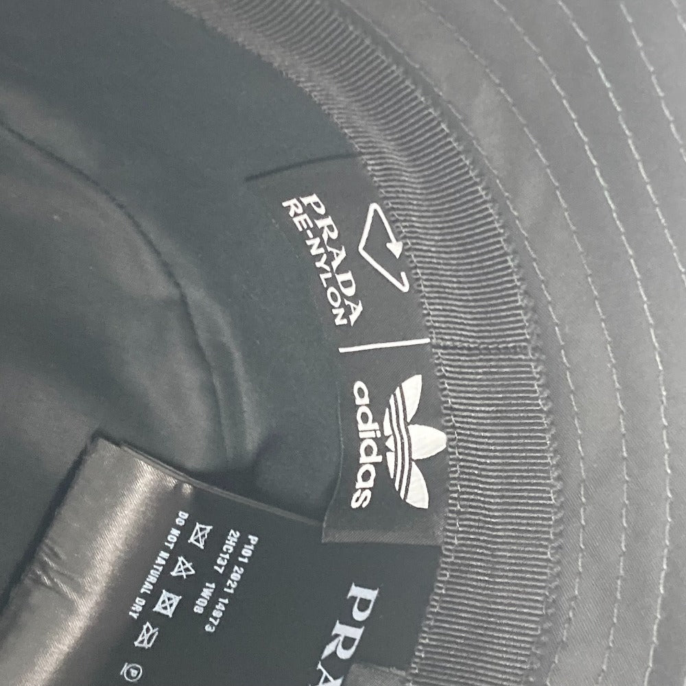 PRADA 2HC137 三角ロゴプレート スリーストライプス adidas アディダス コラボ ハット帽 帽子 バケットハット ボブハット ハット ナイロン ユニセックス ブラック - brandshop-reference