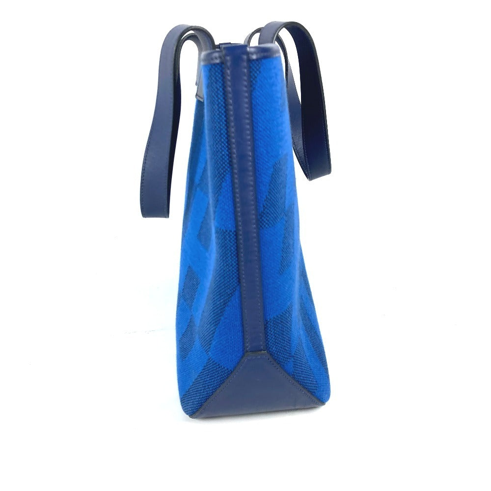 HERMES Hand Bag Ambier GM 40 Bag Shoulder Bag Tote Bag Leather/Canvas blue Used