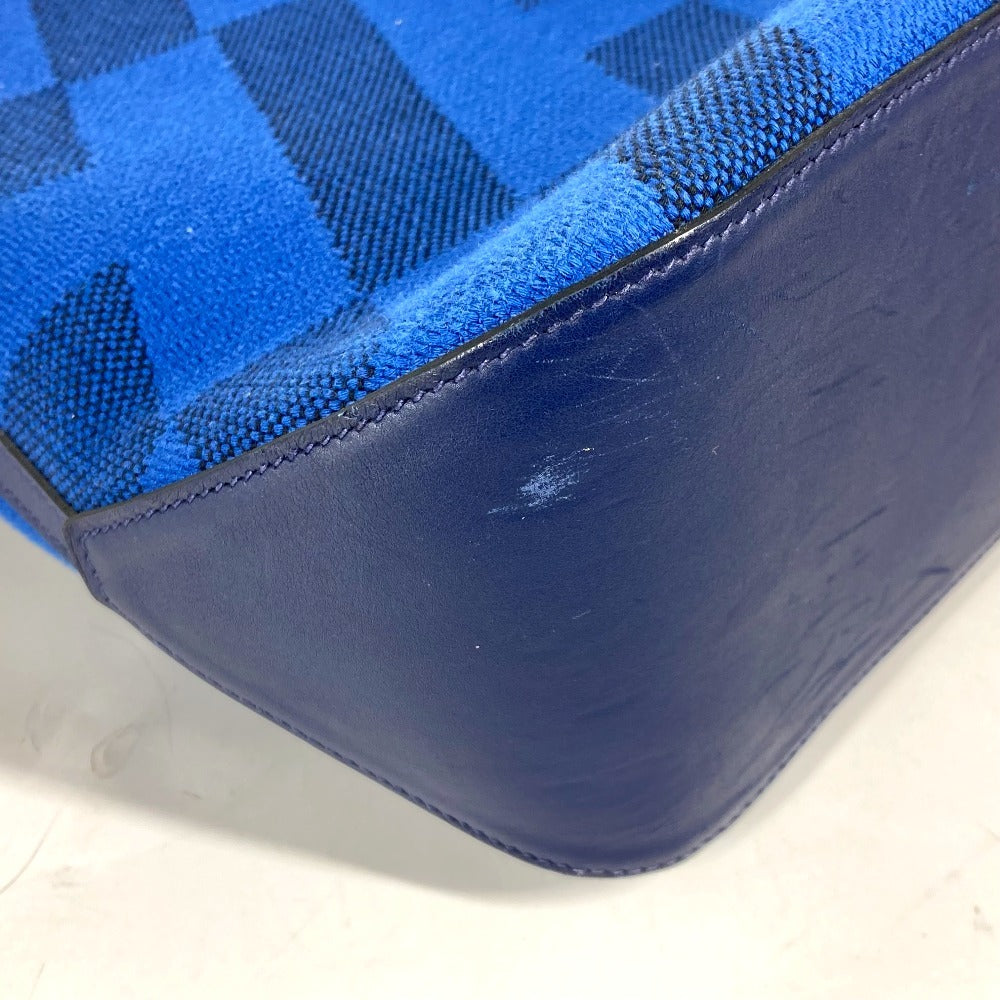 HERMES Hand Bag Ambier GM 40 Bag Shoulder Bag Tote Bag Leather/Canvas blue Used