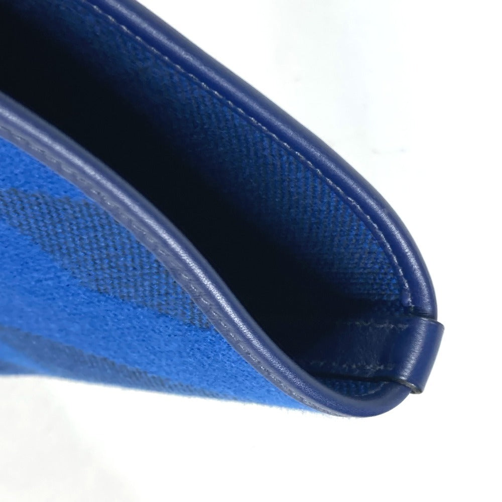 HERMES Hand Bag Ambier GM 40 Bag Shoulder Bag Tote Bag Leather/Canvas blue Used