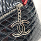 CHANEL チェーンストラップ付 CC ココマーク ロゴ キルティング カバン ポーチ クラッチバッグ パテントレザー レディース ブラック