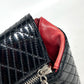 CHANEL チェーンストラップ付 CC ココマーク ロゴ キルティング カバン ポーチ クラッチバッグ パテントレザー レディース ブラック