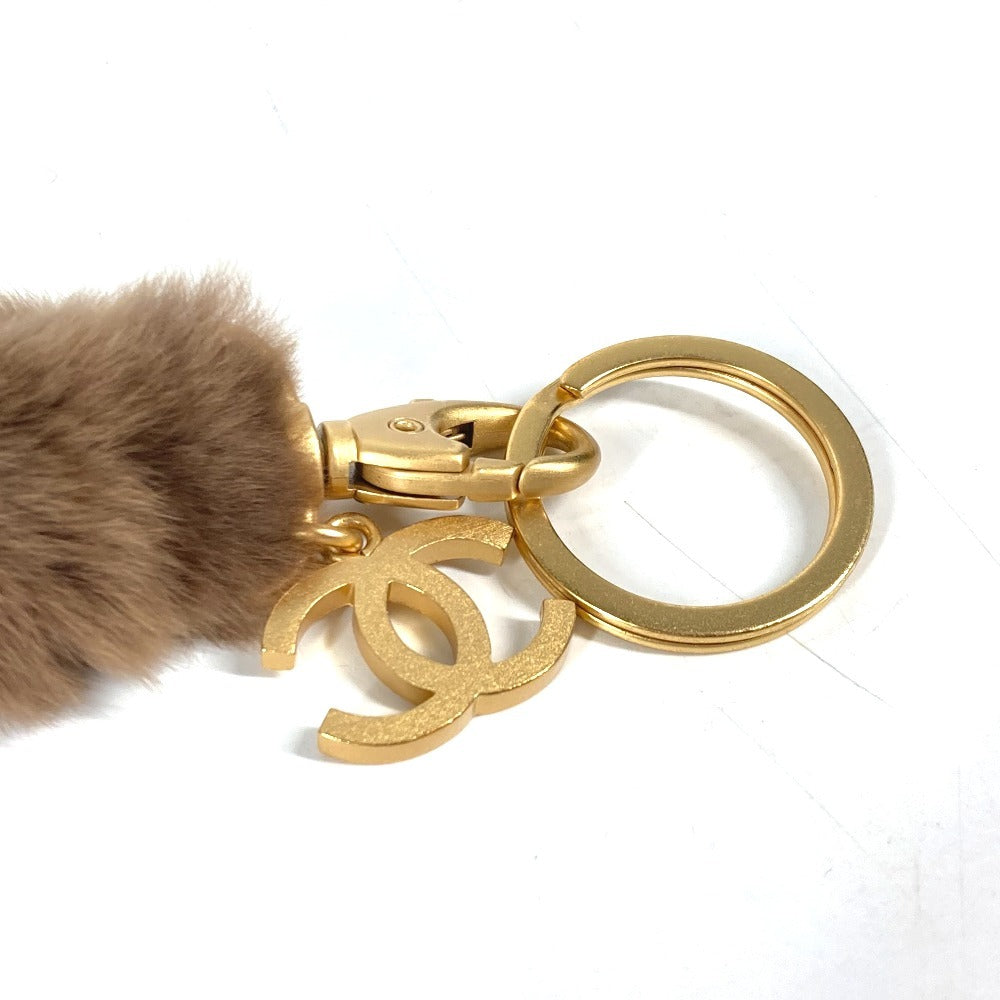 CHANEL ファー CC ココマーク ファー ネックストラップ ストラップ ファー レディース ブラウン