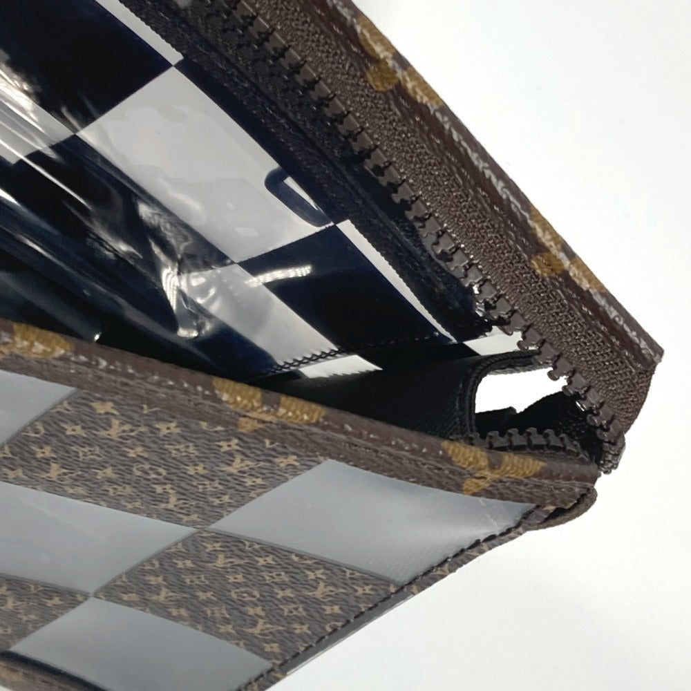 LOUIS VUITTON M81588 モノグラム チェス ダミエ スタンド ポーチ ポーチ カバン ストラップ付 クラッチバッグ ビニール ユニセックス ブラウン