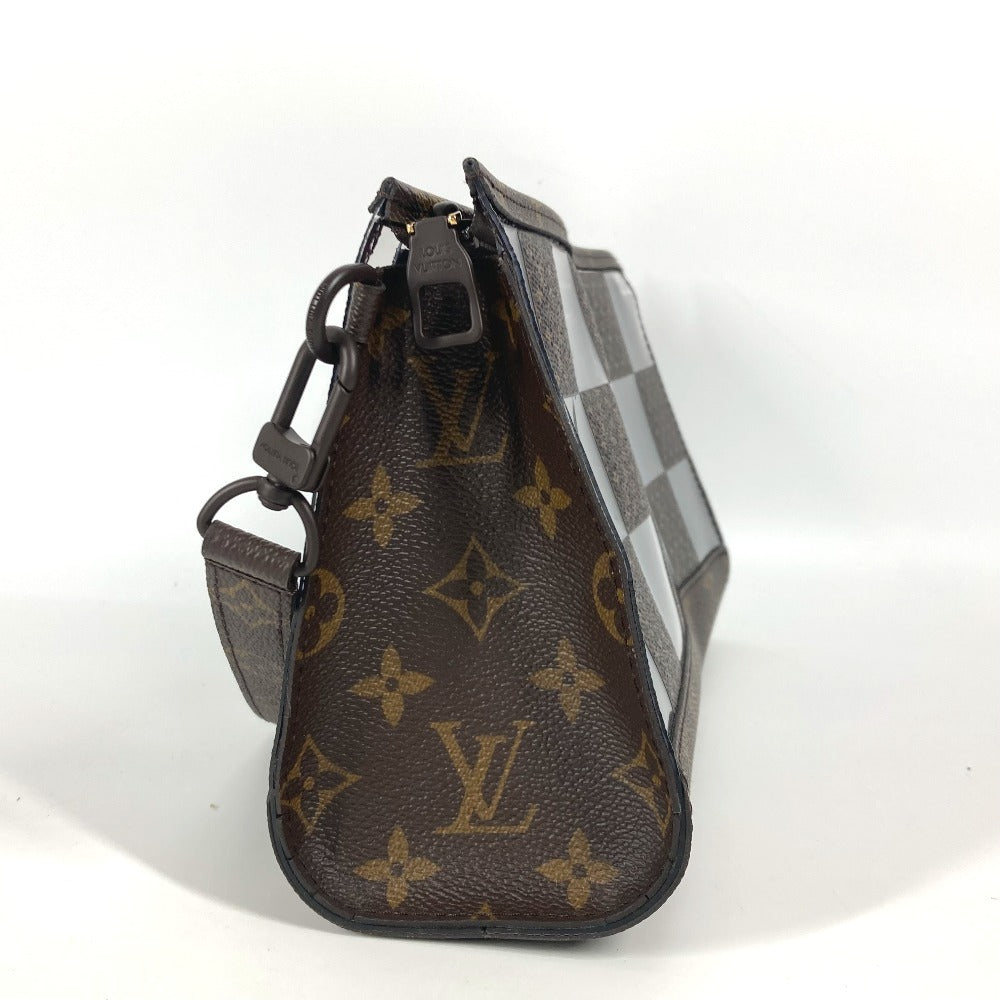 LOUIS VUITTON M81588 モノグラム チェス ダミエ スタンド ポーチ ポーチ カバン ストラップ付 クラッチバッグ ビニール ユニセックス ブラウン