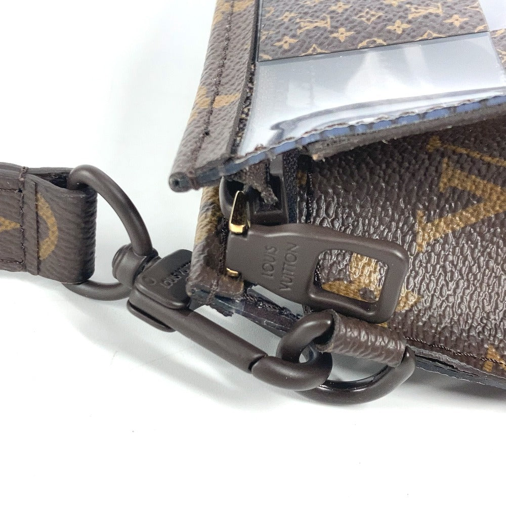 LOUIS VUITTON M81588 モノグラム チェス ダミエ スタンド ポーチ ポーチ カバン ストラップ付 クラッチバッグ ビニール ユニセックス ブラウン