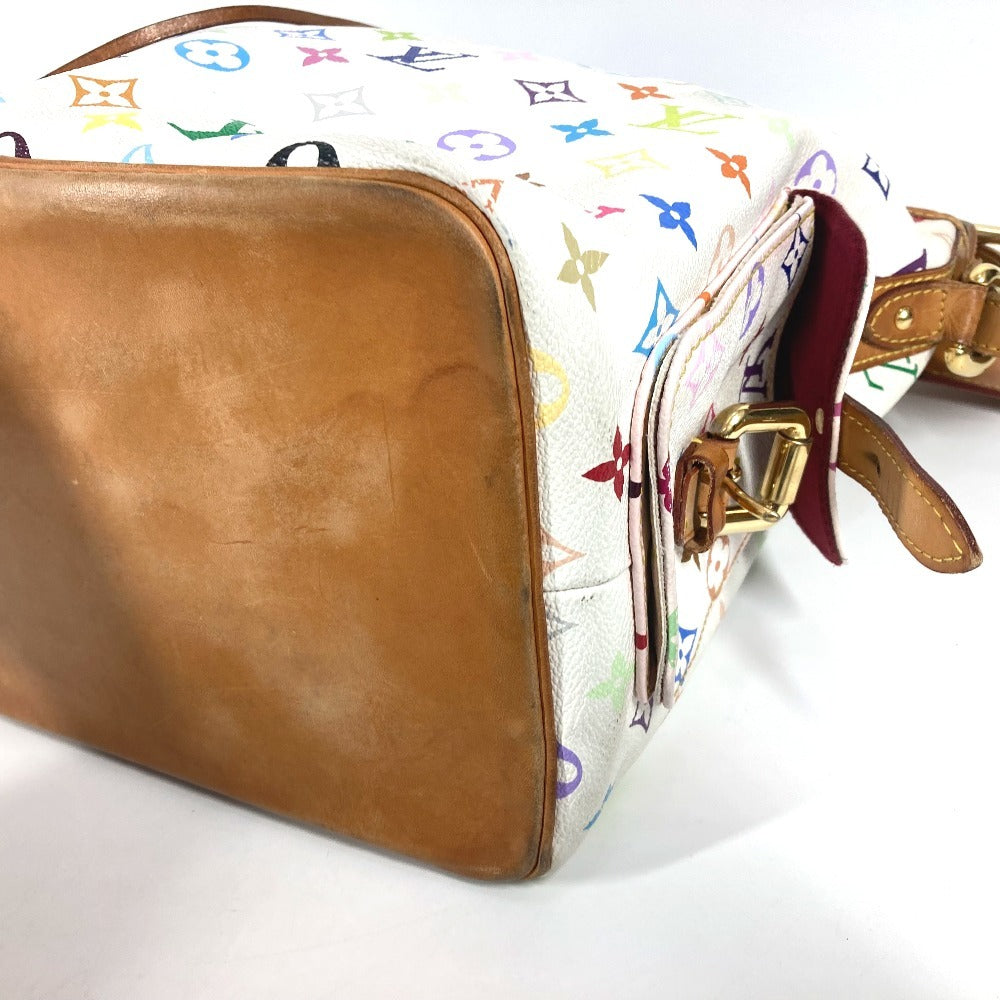 LOUIS VUITTON M42229 Monogram Multicolore Petit Noé Drawstring Shoulder Bag in Monogram Multicolore Canvas, Women's, Blanc and White