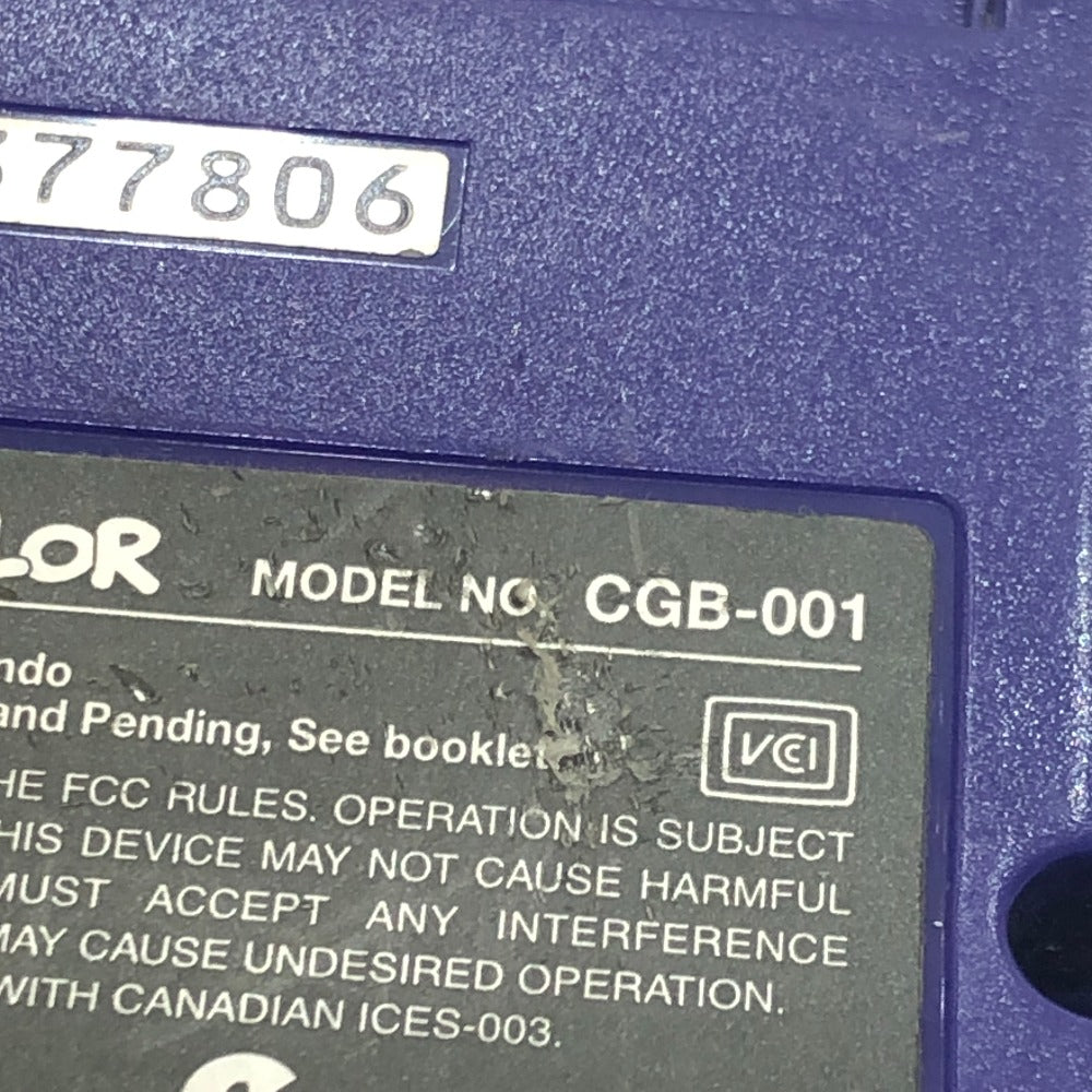 Nintendo CGB-001 Nintendo GAMEBOY COLOR Game console, home unit, hobby, retro game, GBC game machine Plastic purple Used