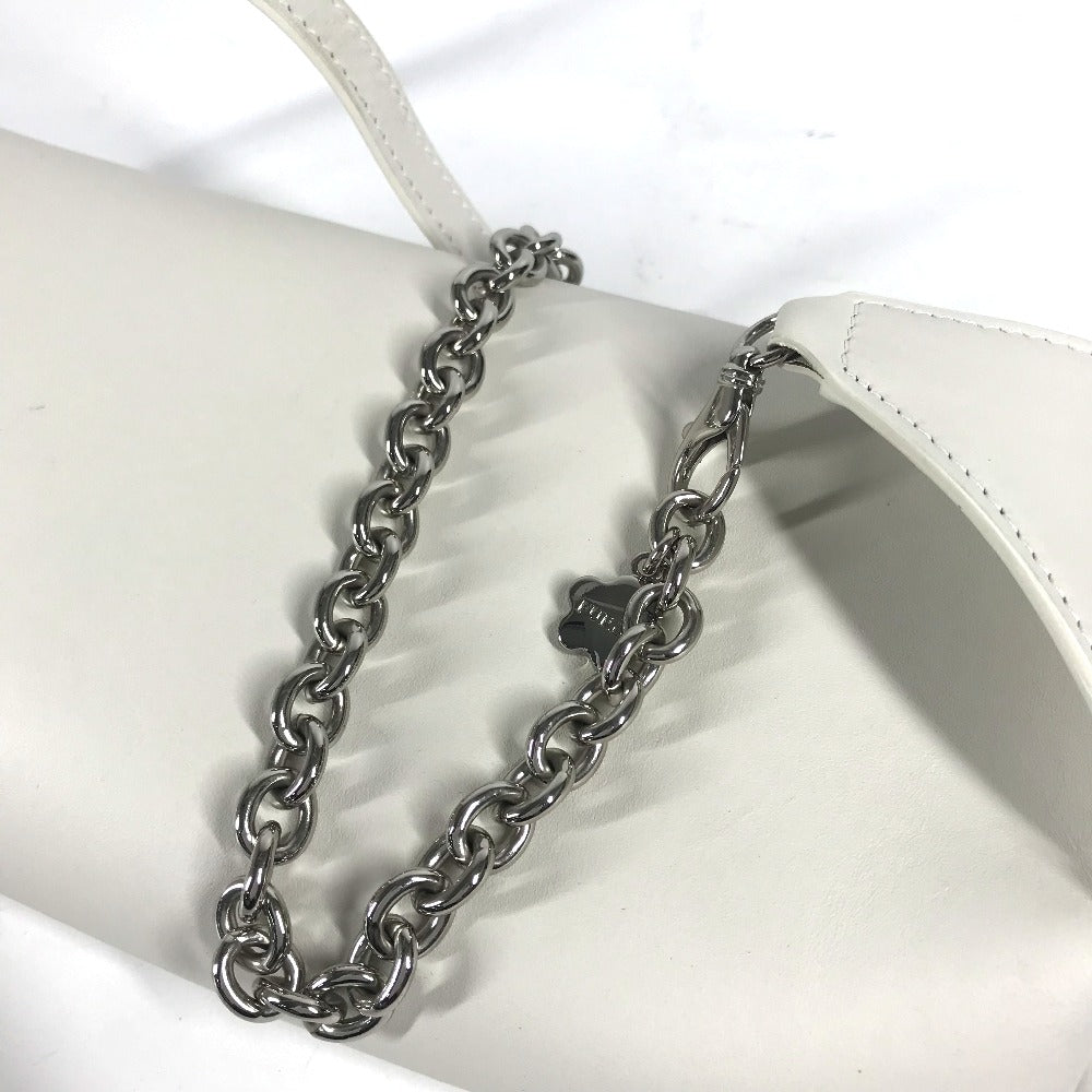 FURLA Studded Isola Chain Waist Bag/Body Bag in Leather, Women's, White with Silver Hardware