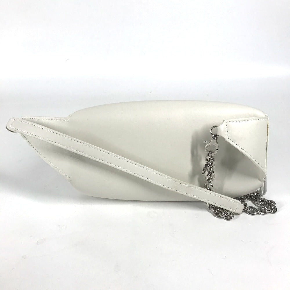 FURLA Studded Isola Chain Waist Bag/Body Bag in Leather, Women's, White with Silver Hardware