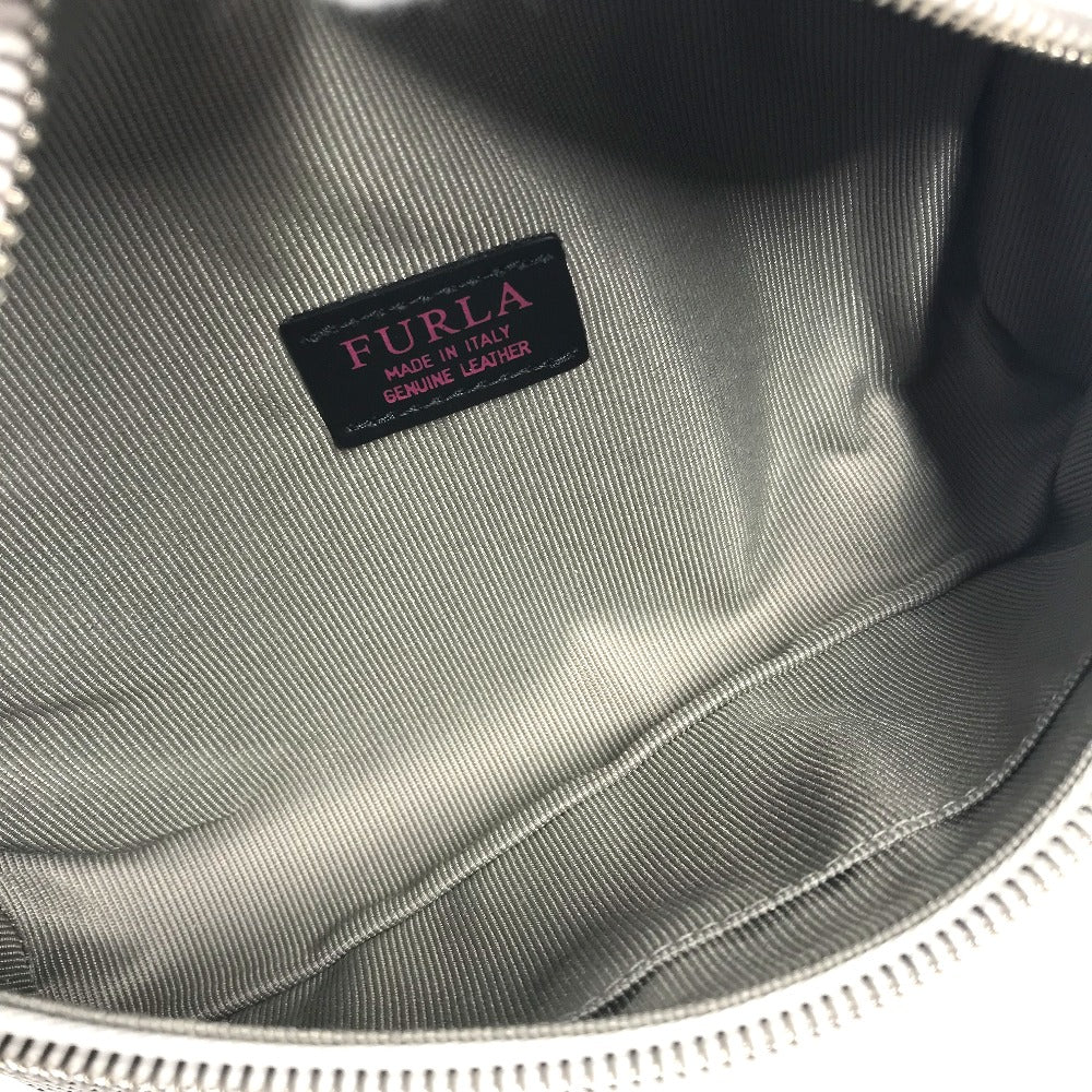 FURLA Studded Isola Chain Waist Bag/Body Bag in Leather, Women's, White with Silver Hardware