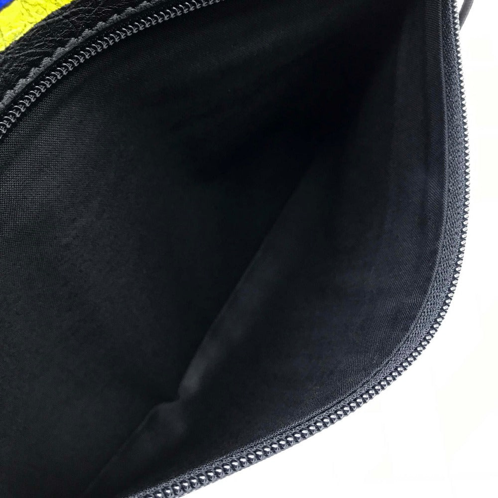 BALENCIAGA 535334 Graffiti Paint Explorer Clutch Bag, Men's/Women's, Unisex Leather, Black/Black/Multicolor