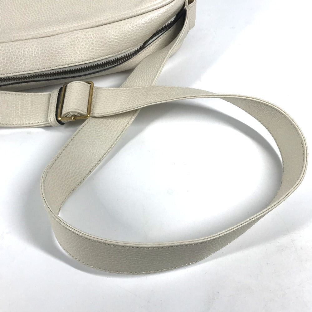 GUCCI 523589 ロゴプリント カバン メッセンジャーバッグ ショルダーバッグ レザー レディース ホワイト