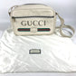 GUCCI 523589 ロゴプリント カバン メッセンジャーバッグ ショルダーバッグ レザー レディース ホワイト