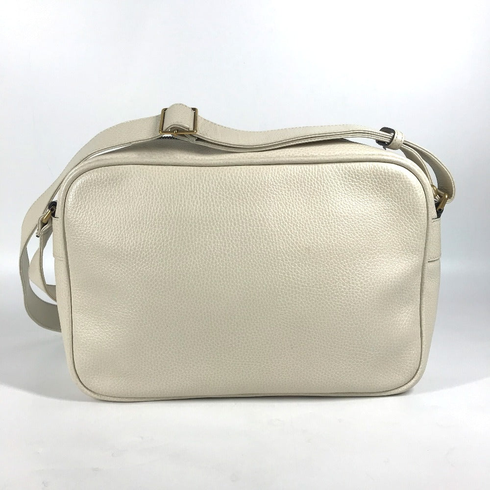 GUCCI 523589 ロゴプリント カバン メッセンジャーバッグ ショルダーバッグ レザー レディース ホワイト