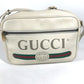 GUCCI 523589 ロゴプリント カバン メッセンジャーバッグ ショルダーバッグ レザー レディース ホワイト