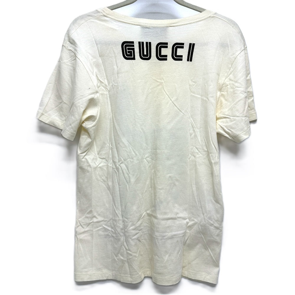 GUCCI 492347 ANIMISMO Bambi Print Apparel Top, Short Sleeve Cotton T-Shirt, Men's, Ivory