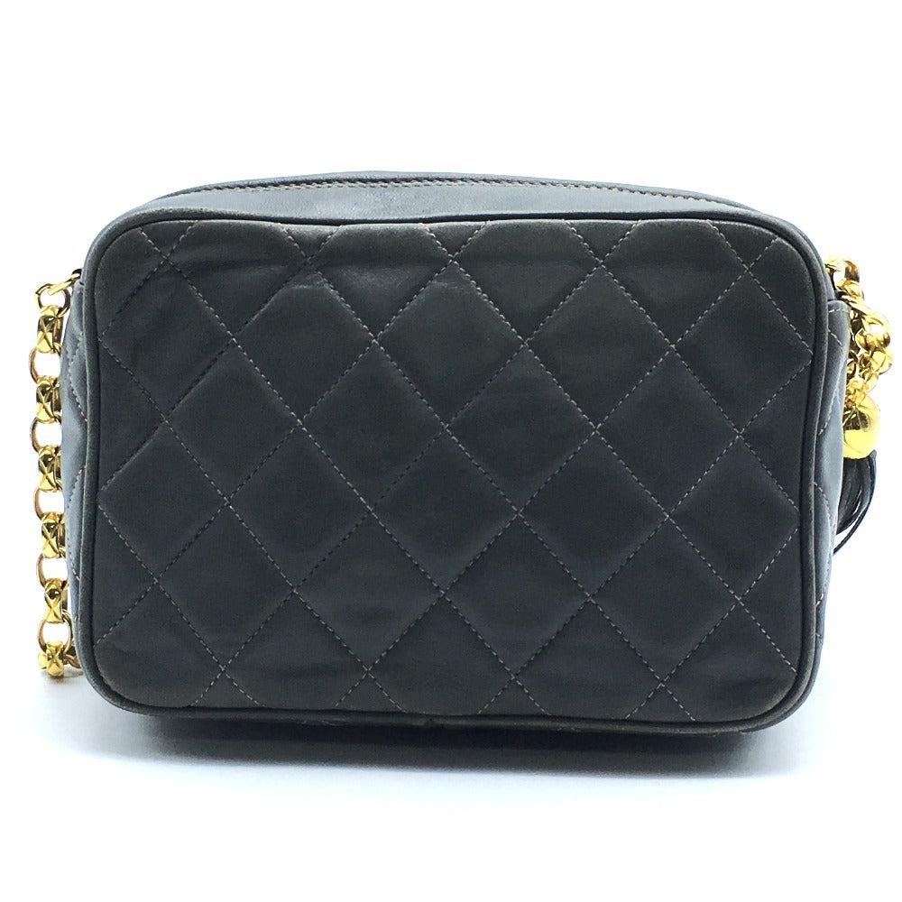 CHANEL CC Coco Mark Matelasse Fringe Single Chain Shoulder Bag in Lambskin, Gray