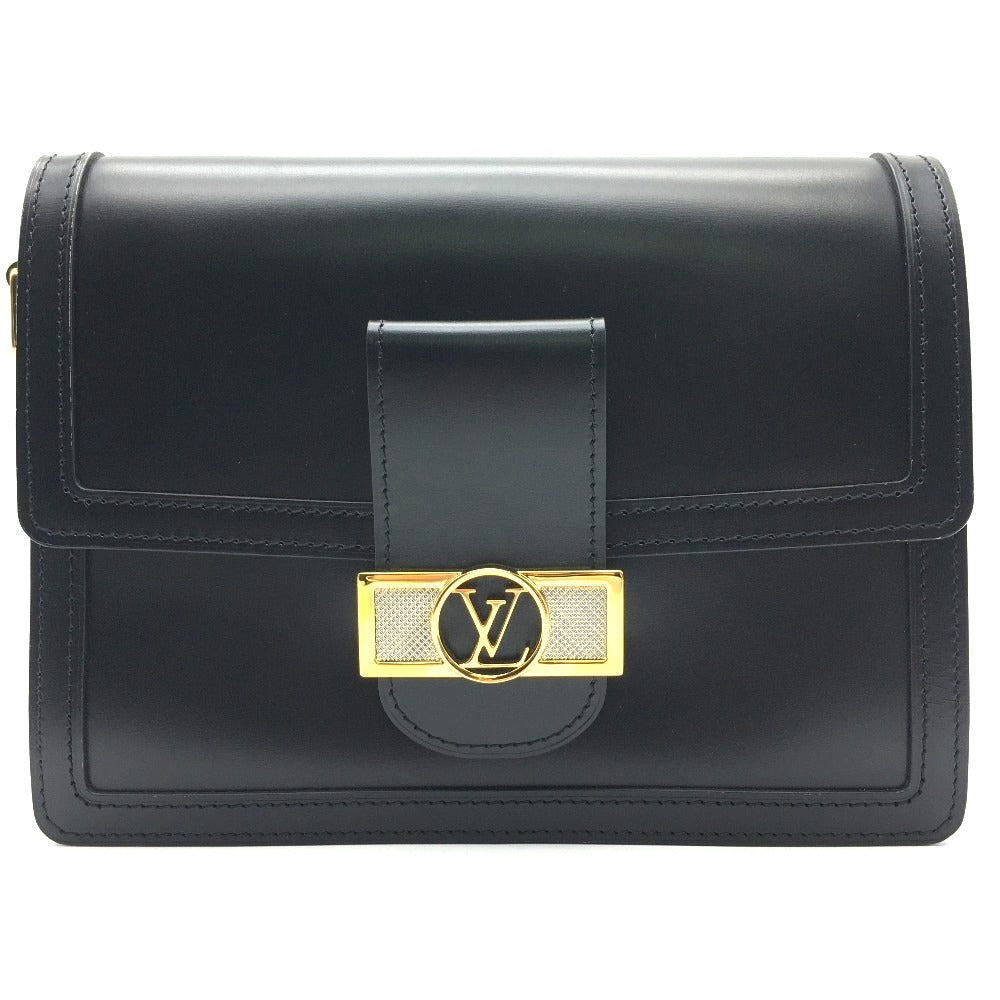 LOUIS VUITTON M55821 LV Lock Chain Dauphine MM 2-Way Shoulder Bag in Calfskin, Noir and Black