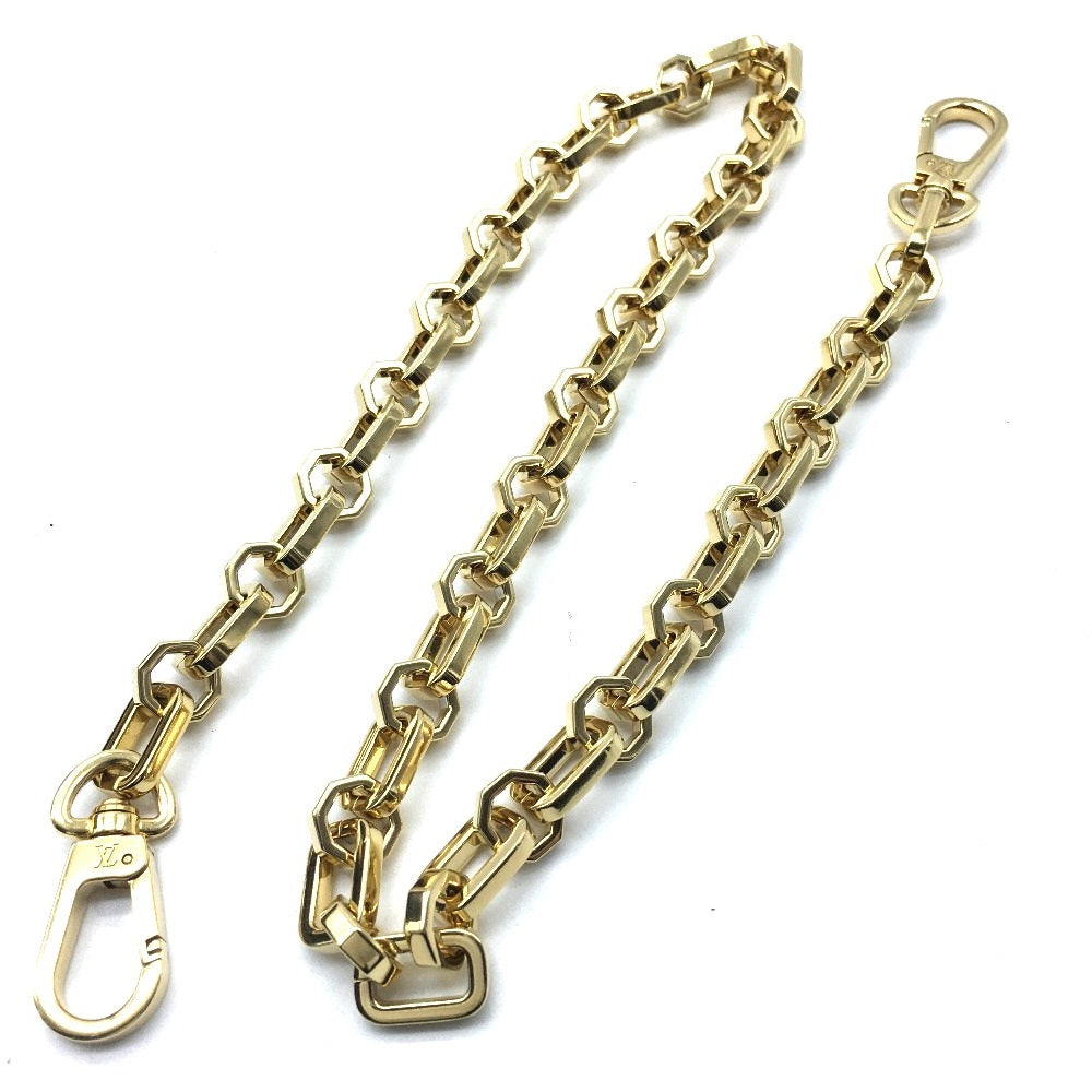 LOUIS VUITTON M55821 LV Lock Chain Dauphine MM 2-Way Shoulder Bag in Calfskin, Noir and Black