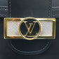 LOUIS VUITTON M55821 LV Lock Chain Dauphine MM 2-Way Shoulder Bag in Calfskin, Noir and Black