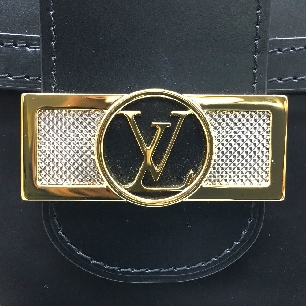 LOUIS VUITTON M55821 LV Lock Chain Dauphine MM 2-Way Shoulder Bag in Calfskin, Noir and Black