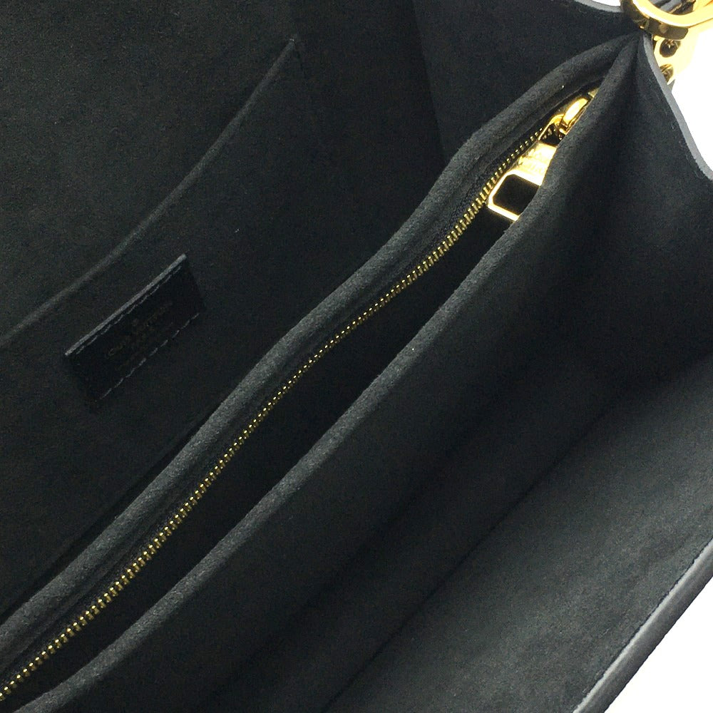 LOUIS VUITTON M55821 LV Lock Chain Dauphine MM 2-Way Shoulder Bag in Calfskin, Noir and Black