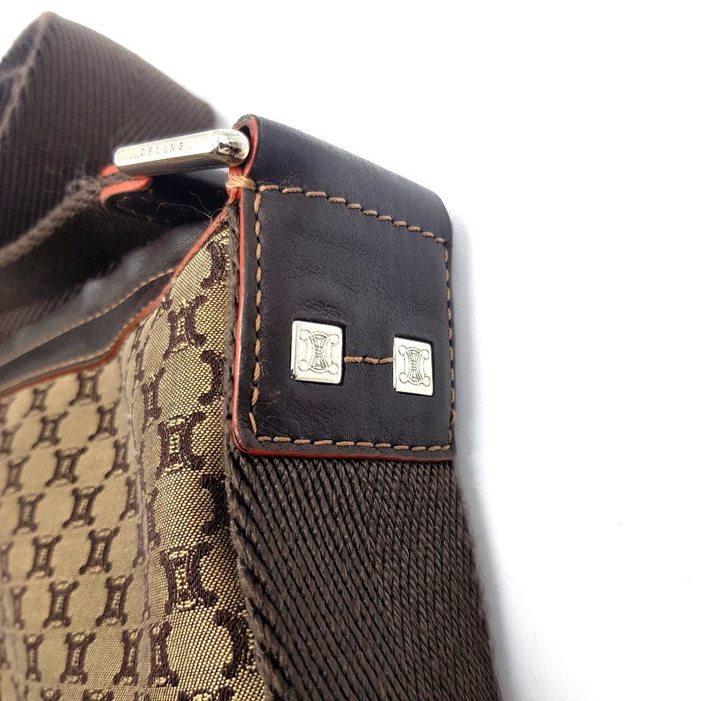 CELINE Macadam All-Over Print Shoulder Bag, Crossbody Messenger Bag, Canvas/Leather, Unisex, Brown