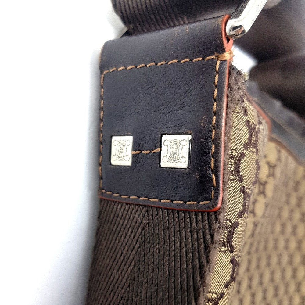 CELINE Macadam All-Over Print Shoulder Bag, Crossbody Messenger Bag, Canvas/Leather, Unisex, Brown