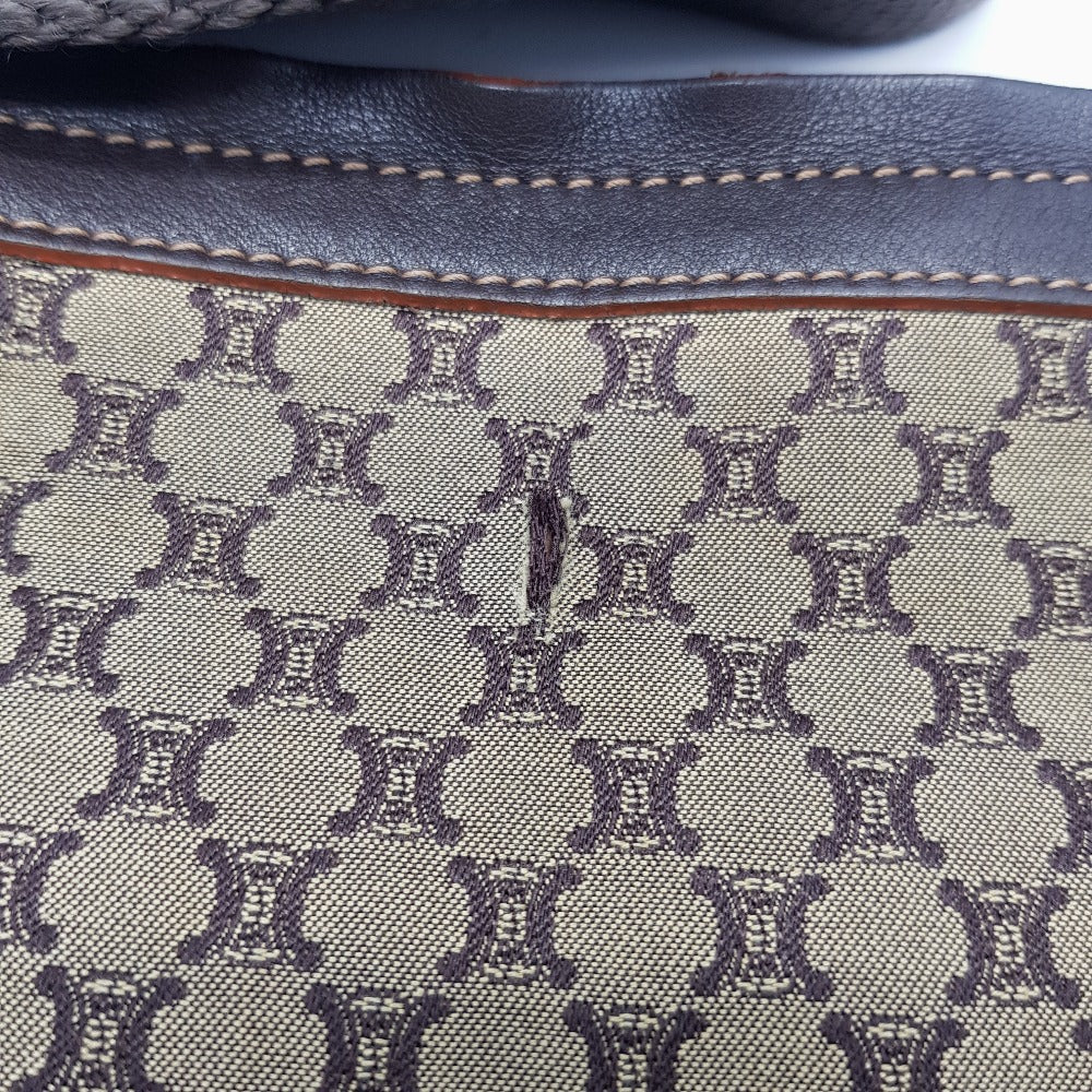 CELINE Macadam All-Over Print Shoulder Bag, Crossbody Messenger Bag, Canvas/Leather, Unisex, Brown
