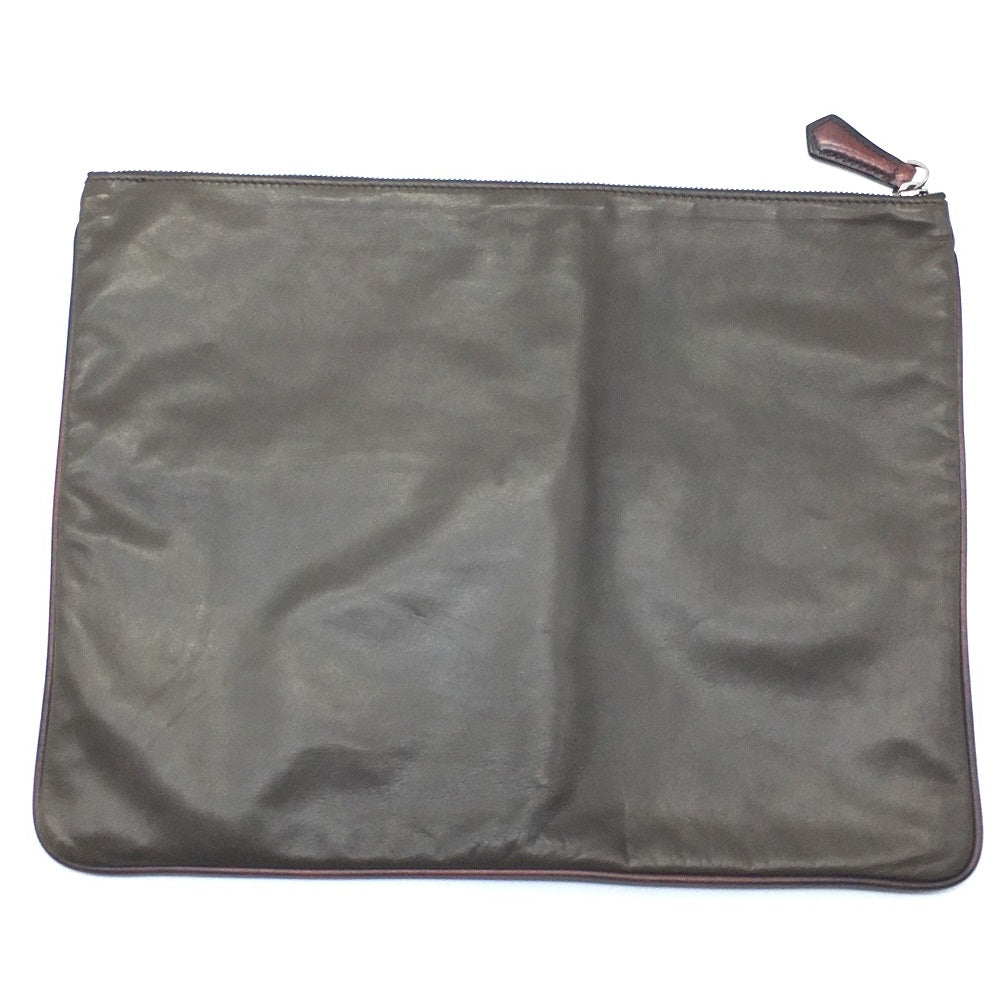 Berluti Calligraphy Inside Bag, Second Bag/Clutch Bag, Leather, Men's, Brown