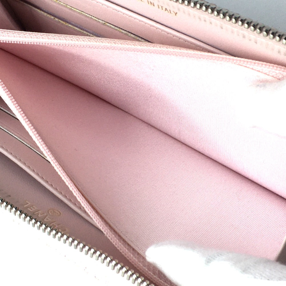 CHANEL Cruise Line Deauville Round Zip Long Wallet in Tweed, Women's, Pink