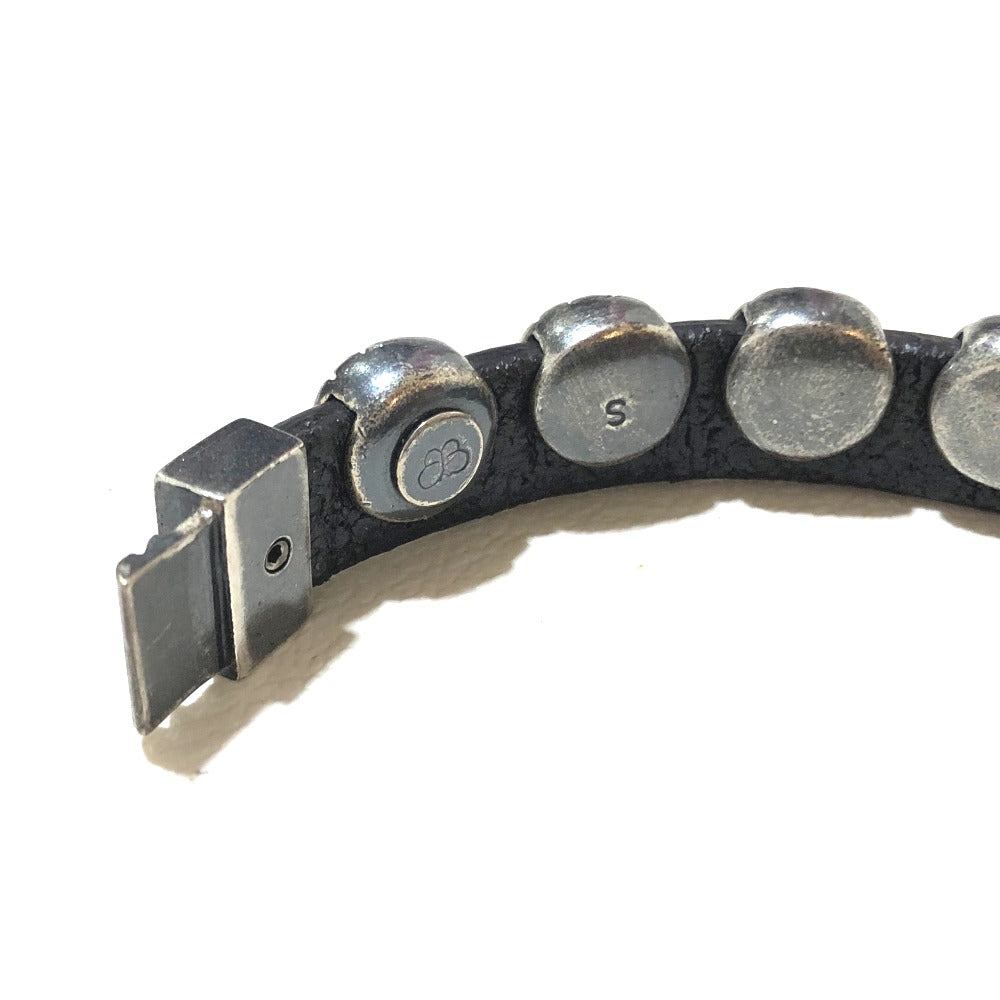 BOTTEGA VENETA Intrecciato Bracelet, Men's, Silver, Black, AG925