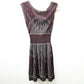 CHANEL P47925 Striped Summer Dress, Sleeveless, Rayon, Women's, Black, Black x Red x White