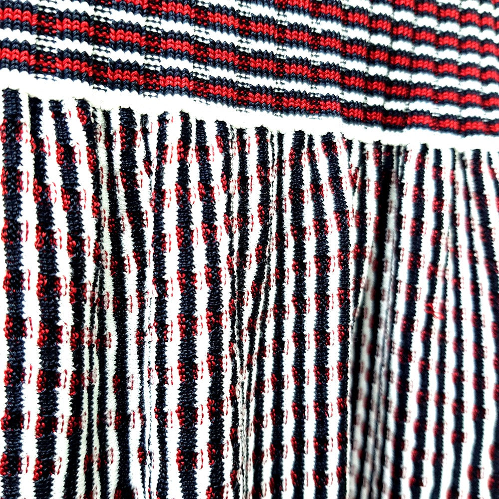 CHANEL P47925 Striped Summer Dress, Sleeveless, Rayon, Women's, Black, Black x Red x White