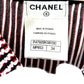 CHANEL P47925 Striped Summer Dress, Sleeveless, Rayon, Women's, Black, Black x Red x White