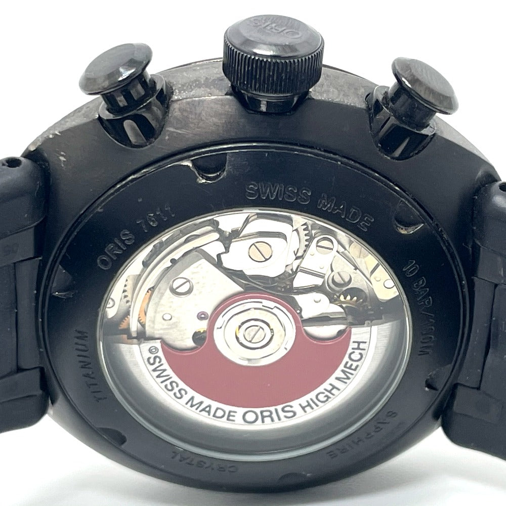 ORIS 7611 Chronograph TT3 CHRONOGRAPH BLACK Automatic Titanium Men's Watch, Black