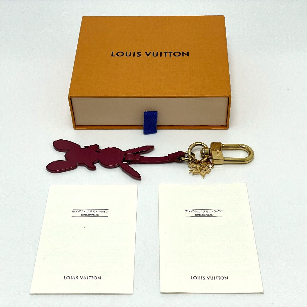 LOUIS VUITTON M62735 LV ラビット ジェフ クーンズ カバン バッグチャーム キーホルダー レザー レディース ボルドー ボルドー