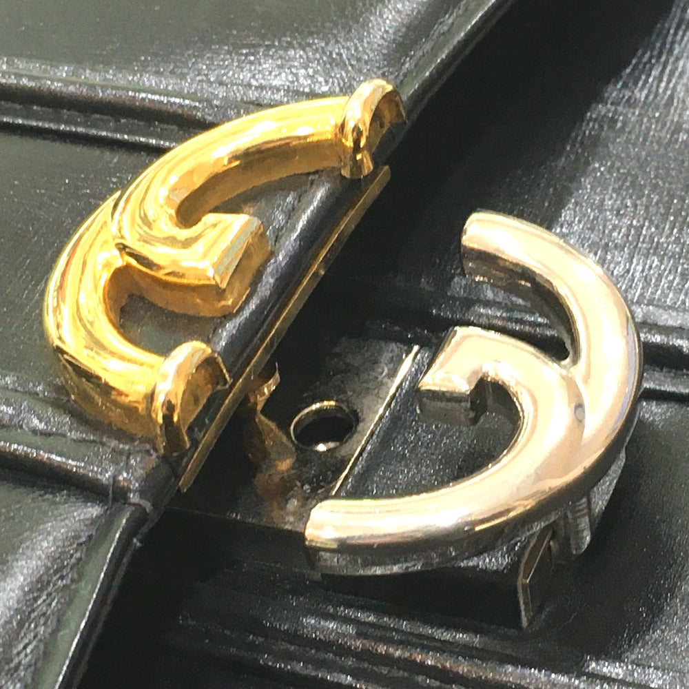 GUCCI GG Metal Old Gucci Bag Shoulder Bag One-Shoulder Bag Vintage Shoulder Bag Leather Women's Black