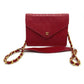 CHANEL Bicolor Coco Mark Chain Shoulder Bag in Lambskin, Red