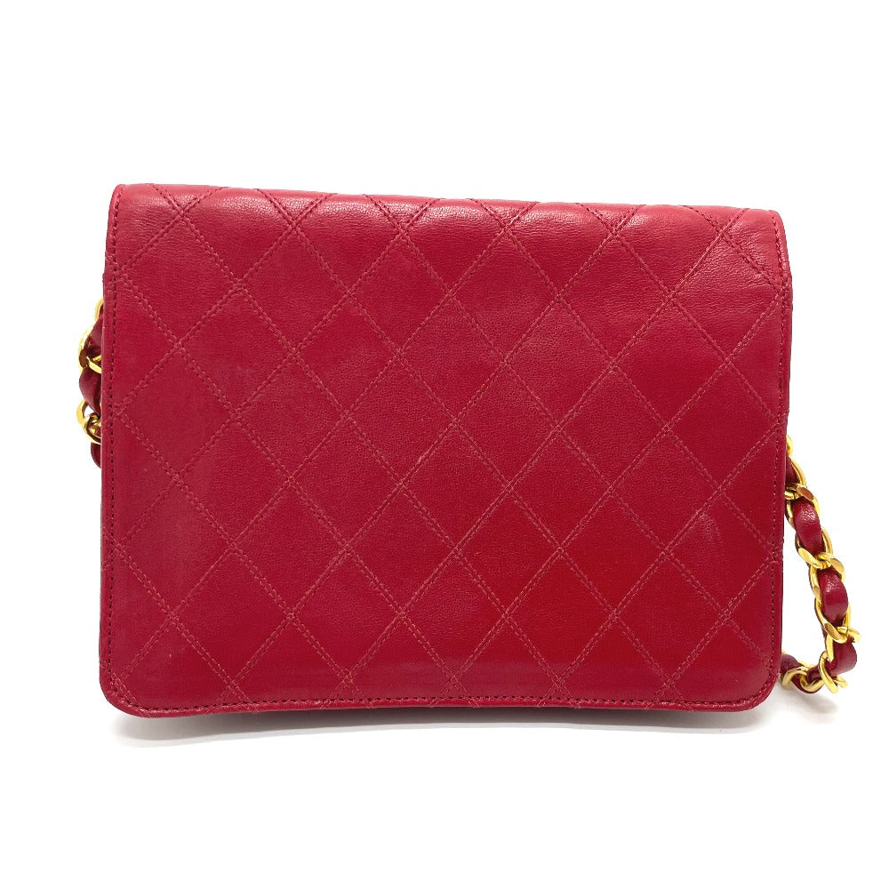 CHANEL Bicolor Coco Mark Chain Shoulder Bag in Lambskin, Red