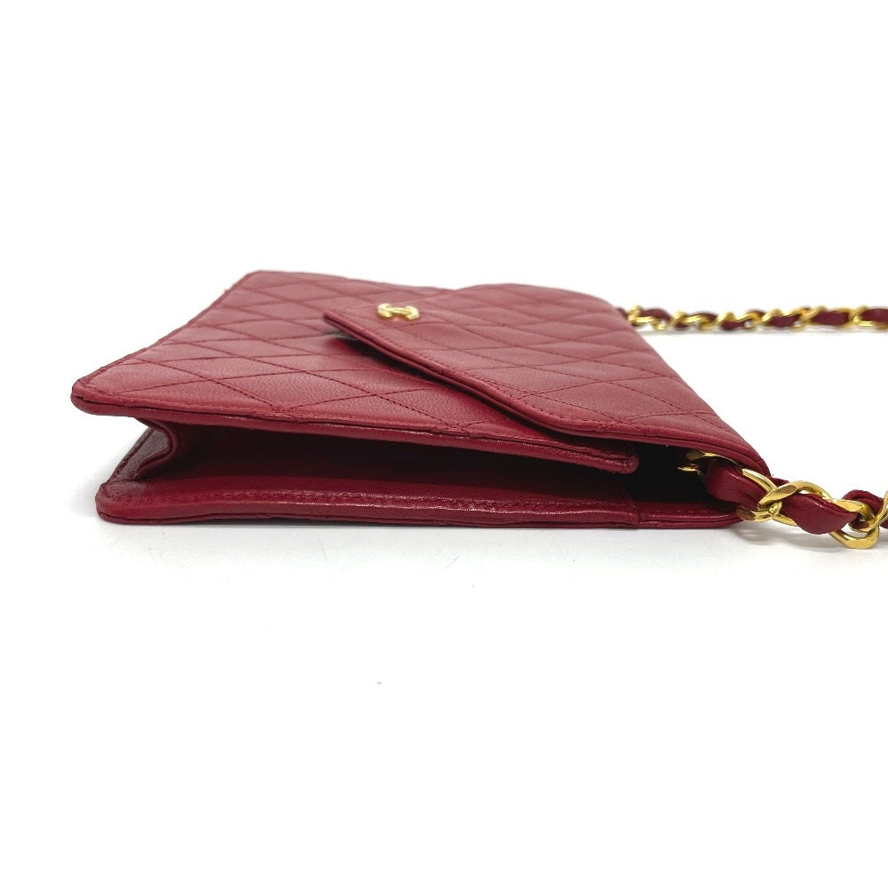 CHANEL Bicolor Coco Mark Chain Shoulder Bag in Lambskin, Red